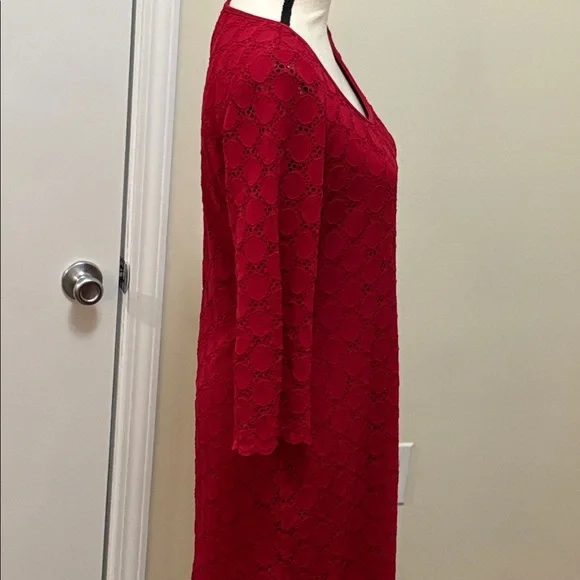 Ronni Nicole Red Lace Long Sleeve Dress size Medium - Picture 5 of 8
